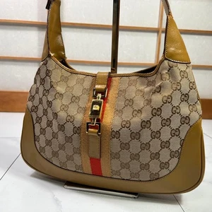 Bolso de un hombro Gucci Jackie GG de lona línea de jerez - Imagen 1 de 9