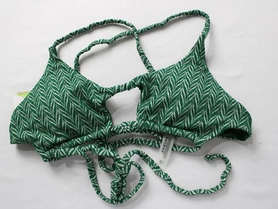 Berlook Women's Geometric Textured Cut Out Bikini Top BL1 Green Medium NWT - Image 1 of 4