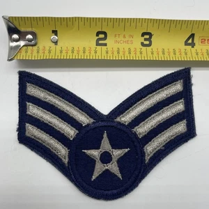 U.S. Military Air Force Senior Airman Rank Patch Cut Insignia E-4 Blue Grey 4” - Picture 1 of 4