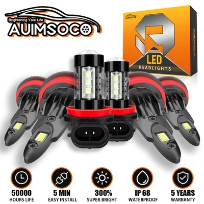 For Ford Ranger 2021 2022 2023 6x LED Headlight Hi/Lo + Fog Light Bulbs kits 6K - Image 1 of 4