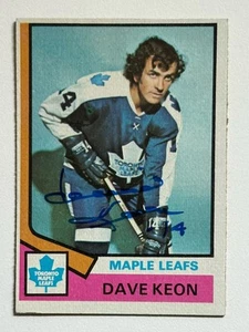 Dave Keon 1974-75 Topps #151 firmato autografo HOF Toronto Maple Leafs - Foto 1 di 2