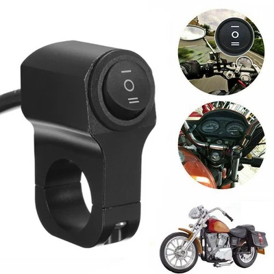 Waterproof Motorcycle 7/8" Headlight Handlebar Fog Spot Light ON OFF Switch US - Image 1 of 4