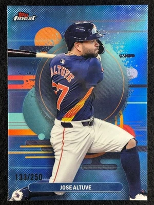 2025 Topps Finest - Uncommon Jose Altuve #165 Blue Refractor /150 - Image 1 of 2