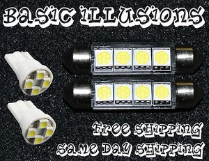 COOL WHITE 2X 211 4SMD DOME MAP LIGHT + 2X 194 4LED LICENSE PLATE COURTESY BULB - Bild 1 von 7
