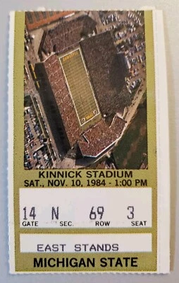 Iowa Hawkeyes Michigan State Football Ticket Stub 11/10 1984 Nick Saban D Coord. - Image 1 of 2
