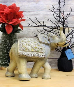 8" Tall Elegant Elephant Trunk Statue Wealth Lucky Figurine Home Decor Feng Shui - Picture 1 of 6