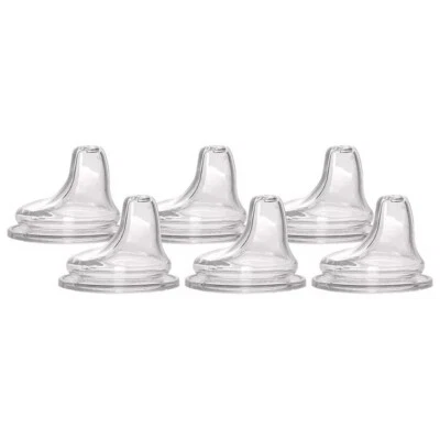 6 Pack NUK Sippy Cup Bottle Soft Silicone Clear BPA Free Replacement Spouts - Image 1 of 3