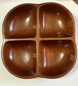 Vintage Mid-Century Carib Crafted Haitian Mahogany Wooden Nut Bowl - Picture 1 of 5