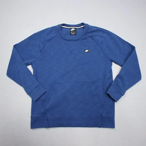 Nike Sweatshirt Men's Medium Blue Crew Neck Pullover Sportswear Kangaroo Pocket - Picture 1 of 9