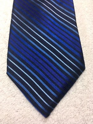 CORBATA EXPRESS HOMBRE RAYAS AZULES Y NEGRAS 3,75 X 61 Foto 1 de 4