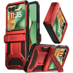 For Motorola Moto Razr 2025 Case Poetic with Kickstand Shockproof Cover Red - Picture 1 of 6