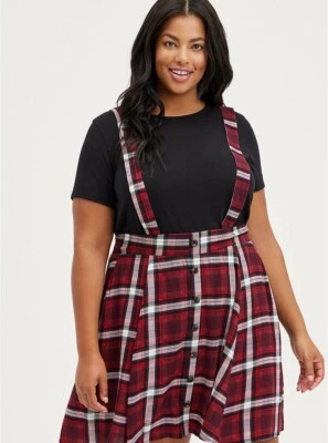 Falda Torrid Falda Total Bolsillos Rojo Cuadros Nueva con Etiquetas Nueva 0X Foto 1 de 4