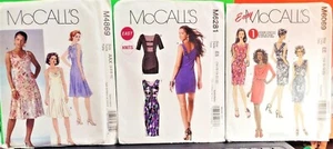 McCall's M4869 M6069 M6281 Cowl V-Neck, Open Low Back Dress Sewing Patterns NEW! - Picture 1 of 15