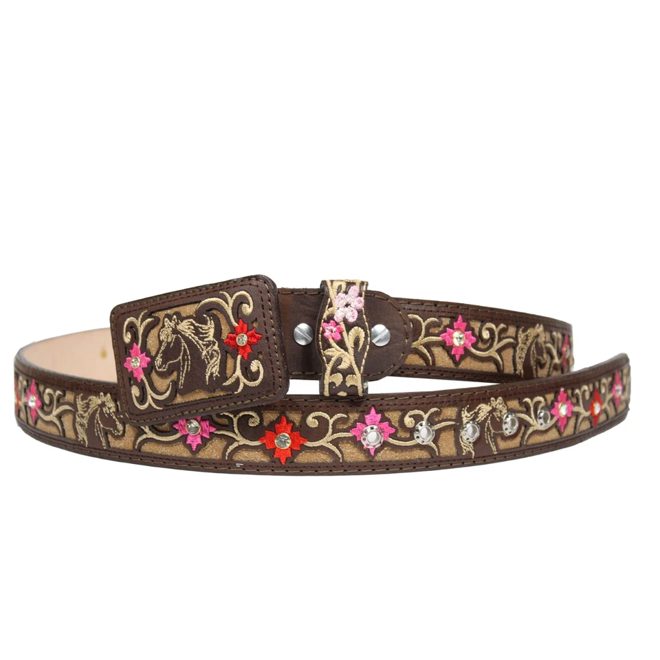 Cinturón Vaquera 100% Cuero Genuino 3D Estrás Cinto Vaquero Rodeo Cinturón Talla 44 Foto 1 de 1