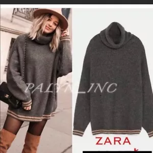 NEU MIT ETIKETT ZARA OVERSIZED PULLOVER ANTHRAZITGRAU 6873/127 - Bild 1 von 8