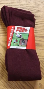 Pro Feet Multi-Sport Maroon Athletic Sock Size 10 To 13 Socks - Picture 1 of 2
