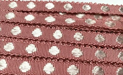 复古皮科 1/2 英寸棉质边缘边饰人造丝丝带胶带 1 码 法国制造 — 第 1/3 张图片