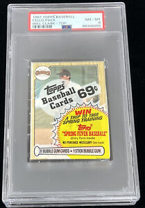 1987 TOPPS BASEBALL UNOPENED CELLO PACK WILL CLARK Rookie Top PSA 8 Low POP RARE