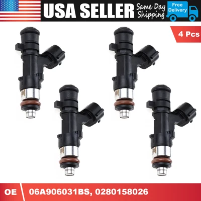 4X Fuel Injector 0280158026 for 2004-10 Volkswagen Beetle Golf Jetta Wagon 2.0L - Image 1 of 4