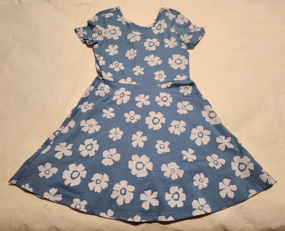 NWT Gap Kids Girls Floral Short Sleeve Skater Dress - Image 1 of 1