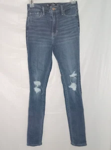 Hollister Girls Ultra High-Rise Crop Super Skinny Jeans W25 L26 Classic Stretch - Picture 1 of 8