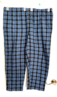 Pantalones de pijama/pantalones de dormir Fruit of the Loom usados en excelente estado. Cuadros negros y azules 2XLG 44-46 Foto 1 de 3