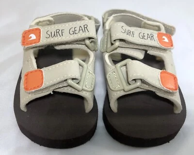 Infant boys Strap sandals size 3/6 Koala Kids Brown Surf Gear Beach Lake Summer - Image 1 of 4