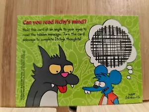 THE SIMPSONS 🏆1994 SKYBOX #I12 ITCHY & SCRATCHY Trading Card🏆FREE POST - Bild 1 von 2