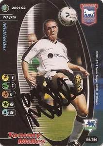 TOMMY MILLER SIGNED IPSWICH 2001/2002 FOOTBALL CHAMPIONS TRADING CARD+COA - Picture 1 of 1