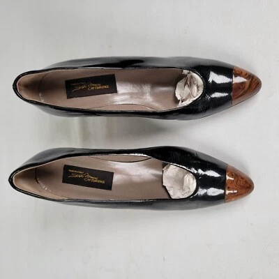 Tacones vintage para mujer 6M charol negro Sesto Meucci Of Florence  Foto 1 de 4