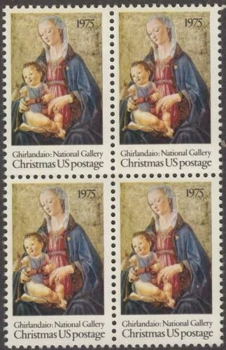 Scott # 1579 - US  Block Of 4 - Ghirlandaio Madonna & Child  - MNH -1975 - Image 1 of 1