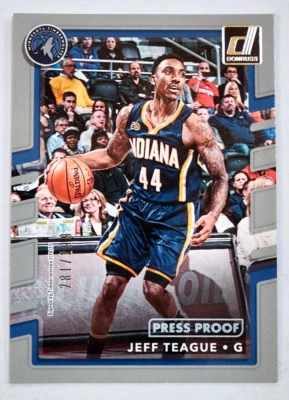 2017-18 Donruss Press Proof Silver Jeff Teague card #90 PACERS /299 #YesCers - Image 1 of 2