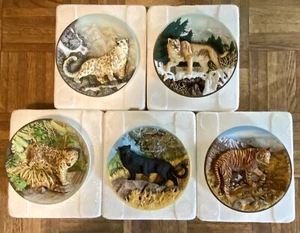 Bradford Wechselteller-Set ~ 3D wild und kostenlos: Die großen Katzen ~ 5 Teller-Set - Bild 1 von 5