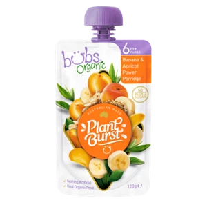 Bubs Organic Plant Burst 120g - Banana & Apricot Power Porridge Flavour 6 Months - Picture 1 of 2