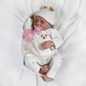 18" Reborn Baby Dolls Lifelike Newborn Handmade Silicone Vinyl Girl Doll Gift US - Picture 1 of 8
