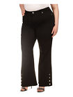 Michael Michael Kors Womens Black Zippered Button-hems High Waist Jeans Plus 16w