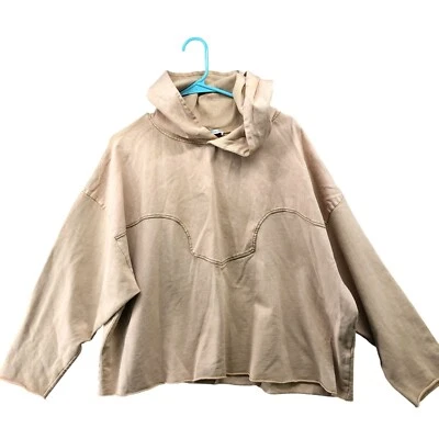 Sudadera con Capucha Zara De Gran Tamaño Para Mujer S Crema Melocotón Medios Mixtos Algodón Boho Foto 1 de 4