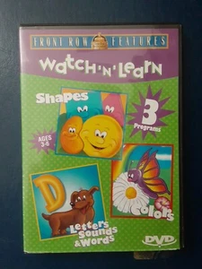 Watch 'n' Learn Front Row Features Shapes Colors Letters Sounds Words DVD - Picture 1 of 3