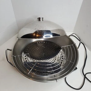 Farberware 343A Stainless Steel 7qt Electric Wok w/ DOME Lid, Rack & Steamer SET - Picture 1 of 21