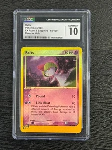 2003 Pokemon ex Ruby & Sapphire 68/109 Ralts Reverse Holo CGC 10 - Picture 1 of 2