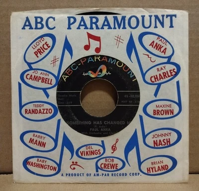 Paul Anka *Mislabeled* Something Has Changed Me/It's Time to Cry 45 RPM Record - Image 1 of 4