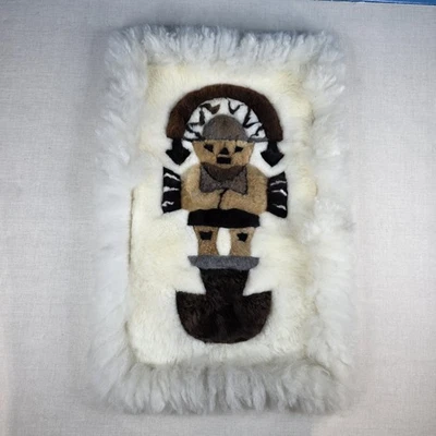 Colgante de pared de piel de alpaca Perú 29x19 diseño nativo inca pieles hechas a mano excelente Foto 1 de 4