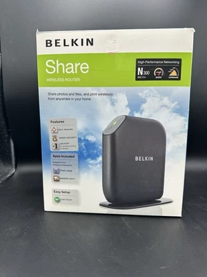 Belkin N300 Share Wireless Router F7D7302 v1 High-Performance Networking Wi-Fi - Image 1 of 4