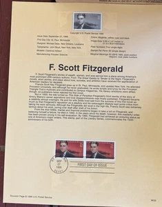 USPS Souvenir Page 3104 F. Scott Fitzgerald St. Paul Minnesota - Foto 1 di 1