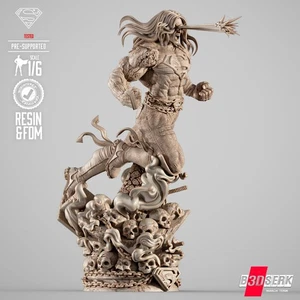 Superman Long Hair Dark Nights: Metal 3D Resin Statue – Unpainted Model Kit – DC - Picture 1 of 10