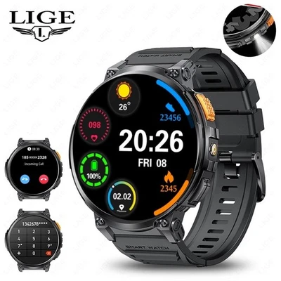 Bluetooth Smartwatch Herren Damen Fitness Tracker Herzfrequenz Pulsuhr Blutdruck - Bild 1 von 4