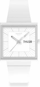 Reloj Swatch Cuadrado Biocerámica Unisex Informal Biocerámica Blanco Cuarzo Impermeable  - Imagen 1 de 6
