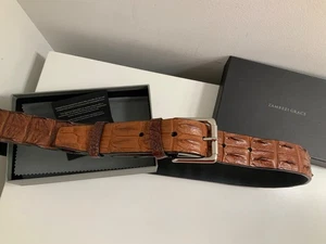 CINTURÓN ZAMBEZI GRACE PARA HOMBRE MARRÓN 40mm ANCHO COCODRILO CUERNBACK 48” LARGO NUEVO - Imagen 1 de 18