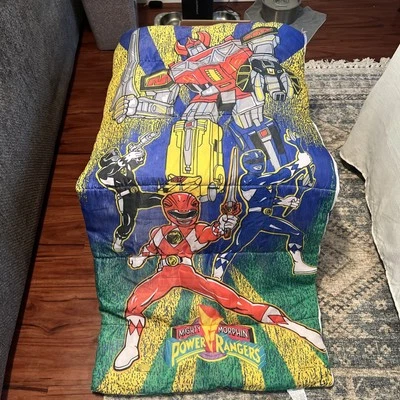 Mighty Morphin Power Rangers Sleeping Bag 1994 Saban 28"x 55" Vtg 90s Megazord - Image 1 of 4