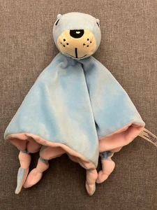 MHPLUS BIBER SCHMUSETUCH BLAU ROSA KUSCHELTUCH KRANKENKASSE NEUWERTIG - Bild 1 von 2